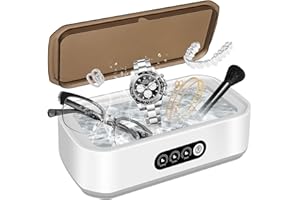 CIGAA Ultrasonic Cleaner, 49 kHz Ultrasonic Jewellery Cleaner, 650ml Capacity for 360° Deep Cleaning, One-Touch with 3 Digital Timer, Suitable for Cleaning Glasses, Jewellery, Dentures Rings Necklaces
