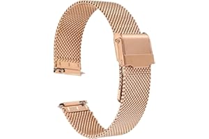 QUARKZMAN Bracelet de montre en maille en Acier inoxydable 316L Dégagement Rapide Réglable Bracelet de Montre en Métal pour Hommes Femmes