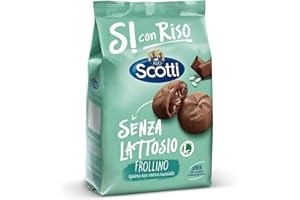 RISO SCOTTI Si con Riso - Frollino Ripieno alla Crema alla Nocciola - Biscotti Senza Lattosio e Senza Olio di Palma - 200 g