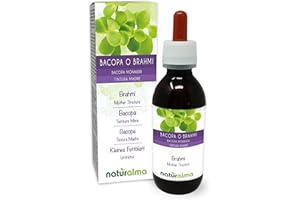Bacopa or Brahmi (Bacopa monnieri) herb Alcohol-Free Mother Tincture Naturalma - Liquid Extract Drops 120 ml - Food Supplement - Vegan