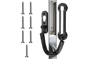 TEASHOW Door Chain with Leather Case Security Lock SUS304 Stainless Steel Extra-Thick Heavy Duty Front Door Restrictor Limiter Safety Guard Chain with Spring for Home Apartment Wooden/UPVC Doors (Black)