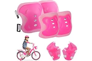 UKOFEW Protection Roller Enfant,Kit de Protection pour Patins à roulettes vec Genouillères 6 en 1,Coudières et Protège-Poignets pour Le Patinage à roulettes,Planche à roulettes,Scooter,Vélo