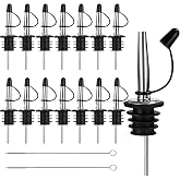 14Pcs Stainless Steel Pourer,Pourers for Bottles Tapered Spout | Taper Pourers Oil with Cleaning Brushes, for Bottles, Cockta