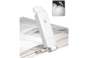 DEWENWILS USB Ricaricabile Lampada da Lettura, 2 Livelli di Luminosità, Clip LED per Libri per la Lettura a Letto, Lampada per Libri a Cura degli Occhi per Bambini, Lettori Accaniti (Bianca)