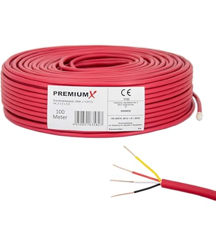 KNX Busletung, EB Buskabel grün EB-Y(St)Y 2x2x0,8 mt 4kV Prüfung