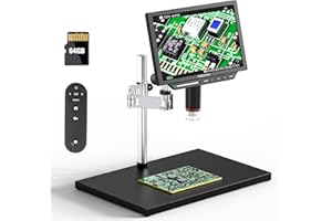 TOMLOV TM4K Max Microscope Numérique HDMI 4K/52MP, avec Bras Rotatif 360, Cadeau pour Les Collectionneurs Adultes, Loupe 2000X pour Pièces et Soudure, LED Réglable, Compatible TV/PC, 64GB