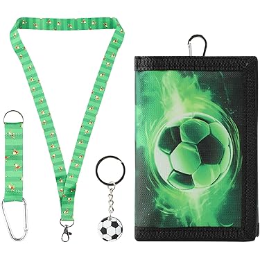 ROOMHUAWAY Geldbeutel Kinder - Coole Fußball-Brustbeutel Mit Schlüsselanhänger Für Schule & Freizeit