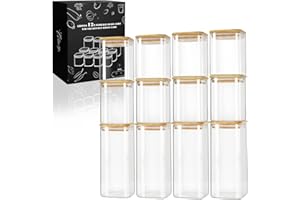 LIBWYS Vorratsgläser mit Deckel 12er Set Eckig Vorratsdose Glas - in 2 Größen : 1000ml 600ml - Küche Luftdicht Aufbewahrungsgläser Glasbehälter