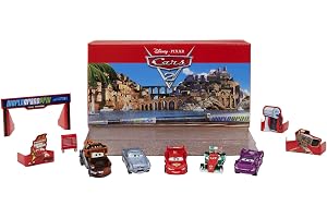 Disney Pixar Cars HFN82 - Cars 2 samling med 5 bilar, uppsättning med 5 karaktärsbilar att samla och 1 verktygsbil, inspirera