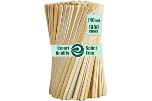 ECO SOUL 140mm, 1000 Pack Coffee Stirrer Sticks Disposable Birchwood Tea & Beverage Stirrer Eco-Friendly Wooden Mixing Stick for Cold Coffee, Cocktails, Instant Drinks & Whipped Beverages