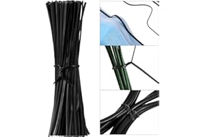 WILLBOND 200 Pcs 4.72'' Multi Function Garden Plastic Twist Tie, PE Twist Flexible Plant Ties, Garden Plant Twist Tie Garden Plant Support, Cable Ties, Large Garbage Bag Bundle(Black)