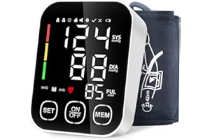 ORIDOLLY Tensiomètre Bras, Tensiometre Bras Professionnel Grand Écran LCD, Détection d'Arythmie Cardiaque Blood Pressure Monitor Grand Manchette (22-42 cm) Mémoire 2 * 99