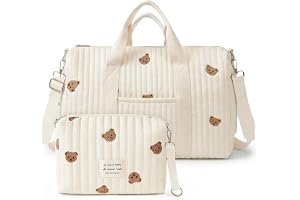 Aucuu Skötväska, babyväska, mammaväska, klinikväska för födseln, broderi, stor mammaväska, väskor med handtag, bärbar, resväs