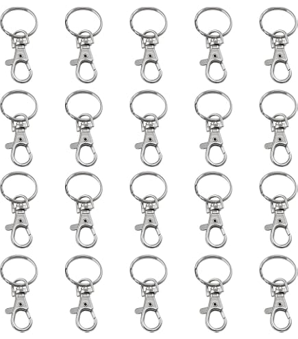 Lot 22 Porte-Clés Avec Mousqueton - Métal Argenté Pour Organisation
