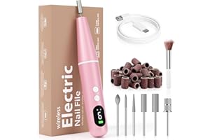 ESTEFANLO Nail Drill, Electric Nail File, Electric Nail Drill, Nail Files, Nail Files (Pink)