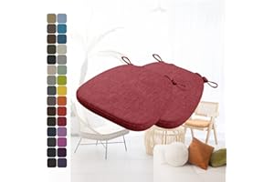 ‎KIMGULL Kimgull 2er Set Stuhlkissen mit Bändern Bequeme Waschbare Rutschfestes Sitzkissen Ideal für zu Hause und Gartendekoration, viele Farben und Größen zur Auswahl (40X38X3CM Rot)