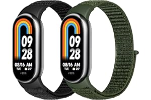 SHIJZWD 2 Pezzi Cinturino in Nylon Compatibili con Xiaomi Mi Band 10/9/8, Cinturini Sportivo Nylon Elastico Regolabili Bracciale di Ricambio per Xiaomi Smart Band 10/9/8 Donna Uomo