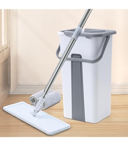 Joybos Hands-Free Flat Mop and Bucket Set with Wringer System Z87