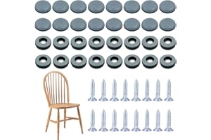 JRJRN 32 Pezzi Silenzioso PTFE Scivoli per Sedie, 22mm Tipo di Vite/Autoadesivo Feltrini in Teflon, Liscio Piedini per Mobili in Teflon con 16 Pezzi Vite, Pavimenti Scivoli per Tappeti Protezione dei Mobili