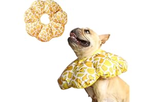 RC GearPro Adjustable Pet Dog Recovery Collar | Puppy Cats After Surgery E-Collar | Soft Cone of Shame | Anti-Bite Lick Wound Protective Neck Collar for Small Dogs Large Cats (SM, Yellow Giraffe)