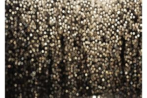 LYWYGG 8x6FT Gold und Schwarz Bokeh Spots Fotografie Hintergrund Abstrakter Hintergrund für Selfie Geburtstagsfeier Bilder Vintage Astract Glitter Dot Studio Requisiten Fotografie CP-215-0806