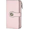 Travelambo Wallets Women RFID Large Capacity Luxury Waxed Leather Clutch Wallet Multi Card Organizer, ReNapa Pink Champagne, one size, Vintage