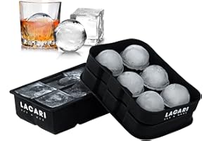 LACARI HOME & LIVING Ghiaccio Stampo | 2x Stampo Ghiaccio | Lacari ORIGINALE Cubetti Ghiaccio | Stampo ghiaccio silicone | Quadrati e Rotondi | Per Stampi ghiaccio per Cocktail e Bevande | Stampi per ghiaccio