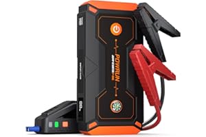 Powrun P-ONE Jump Starter, 2000A Portable Jump Box - Car Jump Starter Battery Pack for up to 8.0L Gas and 6.5L Diesel Engines, 12V Battery Jump Starter with Carry Case (Orange)