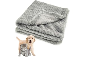 TSHAOUN Couverture douce pour chien et chat - Couverture lavable en polaire moelleuse pour petit chien, chat et chiot - 70 x 50 cm (gris)