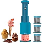 Cecotec Ice Cream Machine &ndash; Hand Fridge &ndash; Gelatec Easymove. 250W, 5 Programs, Creamy Vertical Mix, Ice Cream, Sorbets and Dri