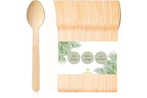‎DEINPACK DeinPack 100 Holzlöffel Birke 16cm | biologisch abbaubar | Nachhaltiges Besteck | Einwegbesteck | Holzbesteck