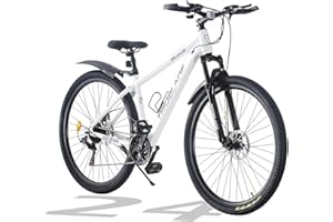 TRIOBLADE 24/26/27.5/29 Inch Mountain Bike 21 Speeds Bike 17.5 Inch Lightweight Aluminium Frame Bicycle for Adult Men Women, Lockout Suspension Fork, Dual Disc Brake