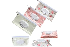 XUSDAMYJ 3 PCS Baby Wipes Dispenser Portable Wet Wipe Dispenser Bag，Portable Refillable Wipe Holder, Baby Wipes Container, Wipe Dispenser, Wet Wipe Carrying Case Holder for Travel