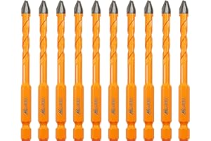 EXFEIN Tile Drill Bits 6mm*10 Carbide Masonry Drill Bits for Positioning and Drilling Wood Plastic Ceramic Tile Concrete Marble