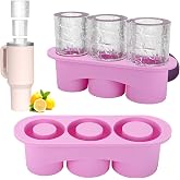 Auauraintt Stanley Silicone Ice Cube Mold, BPA Free (Purple) | 3 Cylinders Hollow Ice Cube Trays,Ice Cube Tray with Lid for 2