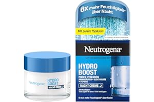 ‎NEUTROGENA Neutrogena Hydro Boost Nachtcreme, regenerierende Gesichtspflege mit purer Hyaluronsäure, feuchtigkeitsspendende Gesichtscreme für glatte Haut 50 ml