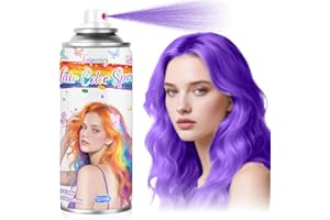 ‎MSDADA Lila Temporäres Haarfärbespray für Kinder & Frauen - Waschbare Haarfarbe für Ansatzberichtigung, Nicht-Klebendes Haarwachs für Halloween, Cosplay, Partys (120ml, Lila)