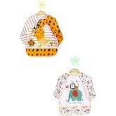 Baby Long Sleeve Liquid Proof Food Apron, Waterproof Activity Apron (6-24 months)