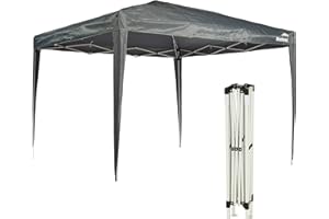 MaxxGarden Gazebo 3x3m - impermeable - Pop-up - INCL. Bolsa - Protección UV 50+ - Carpa plegable para jardín Carpa para fiestas - Gris