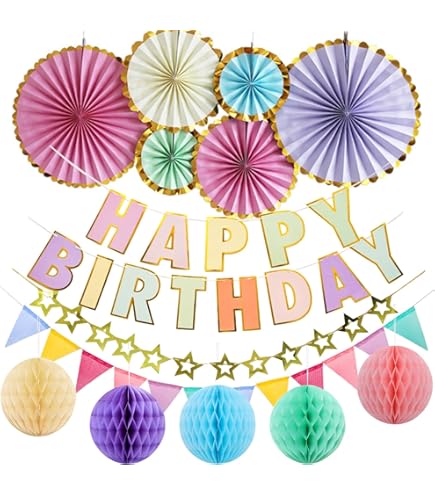 Tyxzle Fournitures De Fête à Suspendre Avec Papillons Violets - Bannière « Happy Birthday » - Nappe Sur Le Thème Des Papillons Pour Décorations De Fête D' Anniversaire