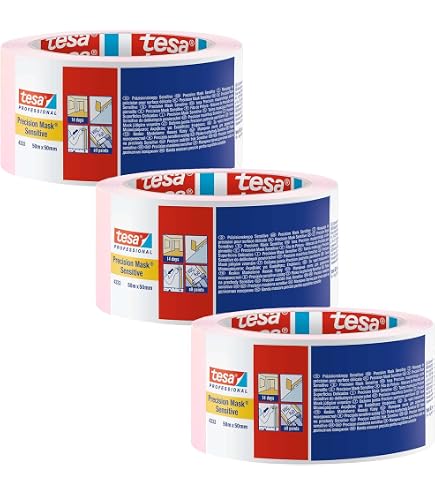 4 Rouleaux Ruban De Masquage Tesa 4344 - 50m X 38mm Orange - Précision Pro