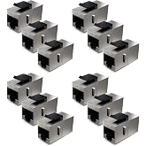 deleyCON 12x Cat6a Keystone Module Coupler for Patch Cable 10 Gbit/s | Shielded 2x RJ45 Connector for Network, Patch Panel, K