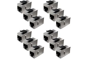 deleyCON 12x Modulo Keystone CAT6a Accoppiatore Patch 10 Gbit/s Schermato - Doppia Presa RJ45 per Patch Panel/Supporto Keystone - Estensione