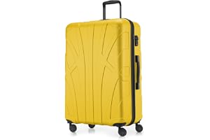 Suitline S2 Stor Resväska (76 cm) 96-110 L, gul | ABS Hårdskal · TSA-lås · Expanderbar · 4 Dubbla Hjul · Utbytbara Delar · In