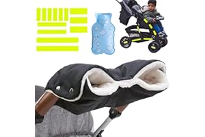 HOTSAN Pram Hand Warmer, Hand Warmer, Pram Hand Muff with Fleece Inside, Pram Muff Breathable, Waterproof, Windproof, Universal Size for Pushchairs, Buggies