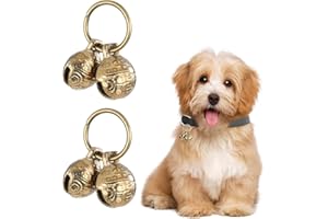 STYQUENZER Lot de 4 clochettes en cuivre pour colliers de petits animaux de compagnie, clochettes extra fortes en laiton pour le suivi des animaux de compagnie, le dressage anti-perte, accessoires de collier