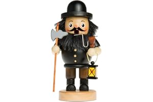 ‎SIKORA Sikora Räuchermännchen aus Holz Verschiedene Motive Räucherfigur Deko Weihnachtsfigur - RM-B, Farbe/Modell:B03 schwarz - Nachtwächter, Höhe in cm:Höhe ca. 16 cm