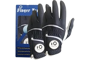 ‎FINGER TEN Golfhandschuhe Herren Golf Handschuhe Links Rechts Leder Handschuh Wert 1 2 Stück Not Paar Golfhandschuh Linke Rechte mit Ball Marker Allwetter Griff für Männer Golfer