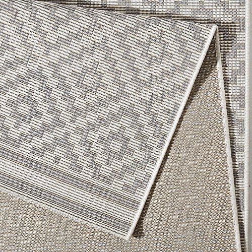 In- & Outdoorteppich Raute Grau Creme | 102467, Größe:140×200 - 3