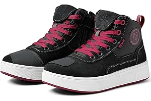 ‎RIDEIRON RIDEIRON Motorradschuhe Herren Damen Motorradstiefel, rutschfeste, verstärkte verdickte Sohle, wasserdicht atmungsaktiv modisch bequem mit seitlichen Reißverschlüssen und Knöchelstütze Rosa 38